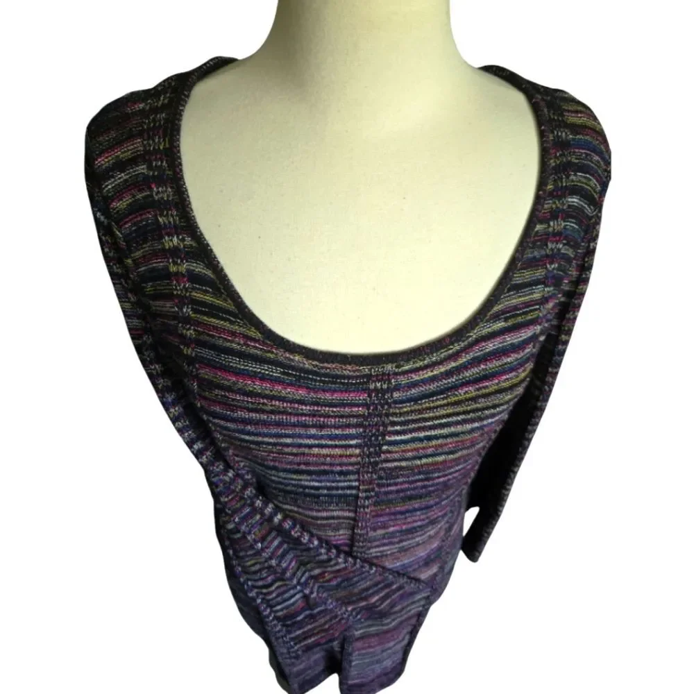 ASHRO STRIPED KNIT SWEATER DRESS - XL